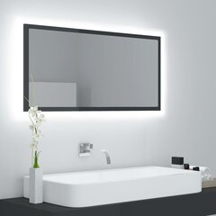 vidaXL LED vannitoa peeglikapp, hall, 90x8,5x37 cm, akrüül цена и информация | Зеркала | kaup24.ee