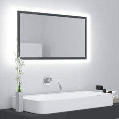 vidaXL LED vannitoa peeglikapp, hall, 80x8,5x37 cm, akrüül hind ja info | Vannitoa peeglid | kaup24.ee
