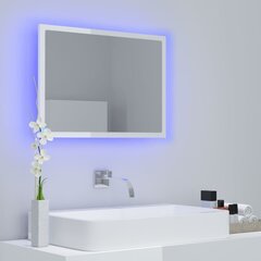 vidaXL LED vannitoa peeglikapp, kõrgläikega valge, 60x8,5x37cm, akrüül цена и информация | Зеркала | kaup24.ee