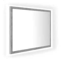 vidaXL LED vannitoa peeglikapp, betoonhall, 60x8,5x37 cm, akrüül цена и информация | Зеркала | kaup24.ee