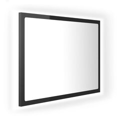 vidaXL LED vannitoa peeglikapp, kõrgläikega must, 60x8,5x37 cm, akrüül hind ja info | Vannitoa peeglid | kaup24.ee