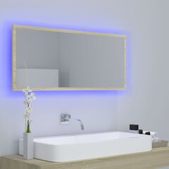 vidaXL LED vannitoa peeglikapp, Sonoma tamm, 100x8,5x37 cm, akrüül hind ja info | Vannitoa peeglid | kaup24.ee