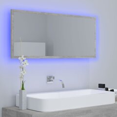 vidaXL LED vannitoa peeglikapp, betoonhall, 100x8,5x37 cm, akrüül цена и информация | Зеркала | kaup24.ee