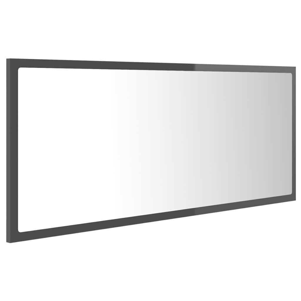 vidaXL LED vannitoa peeglikapp, hall, 100x8,5x37 cm, akrüül hind ja info | Vannitoa peeglid | kaup24.ee