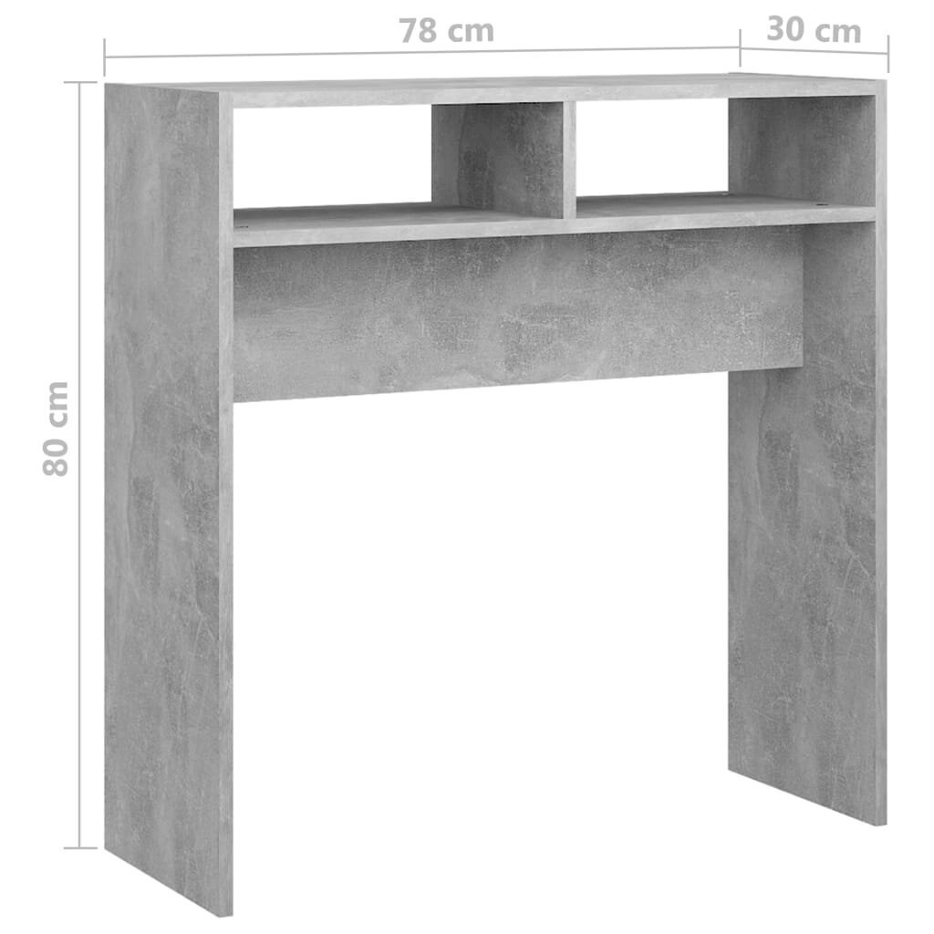 vidaXL konsoollaud, betoonhall, 78x30x80 cm, puitlaastplaat цена и информация | Konsoollauad | kaup24.ee