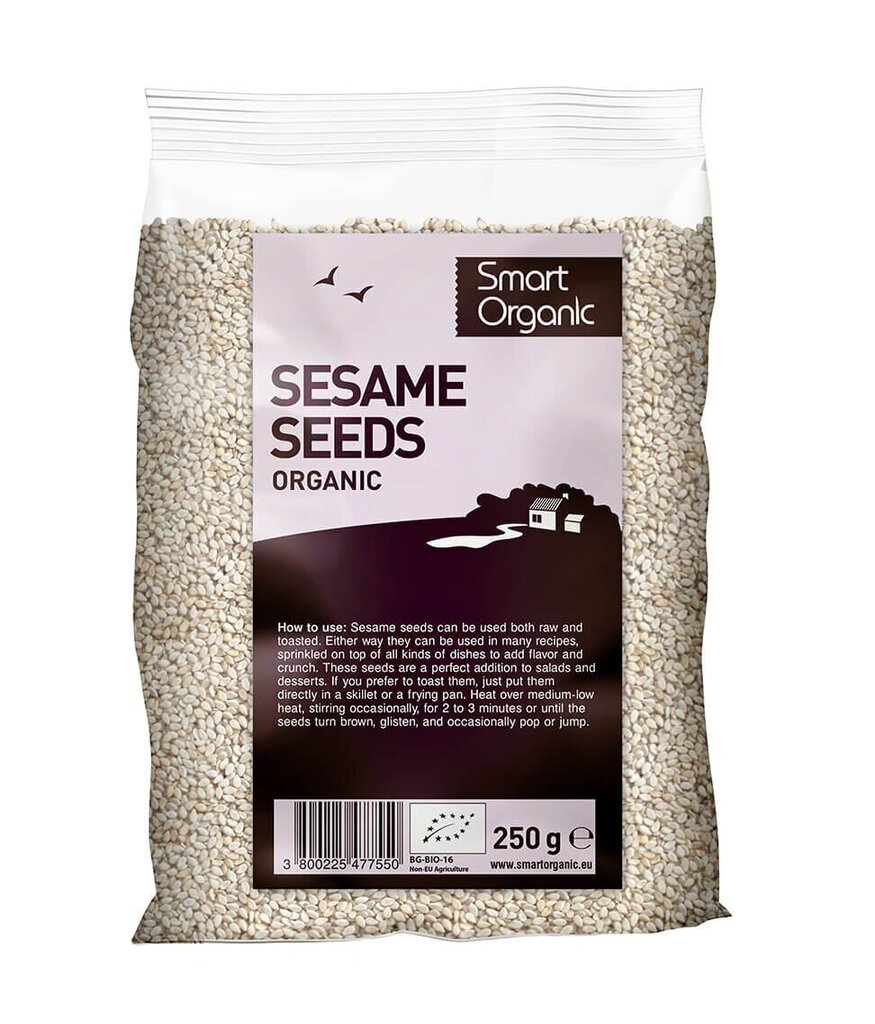 Valged seesamiseemned Smart Organic, 250 g hind ja info | Pähklid, seemned, kuivatatud puuviljad | kaup24.ee