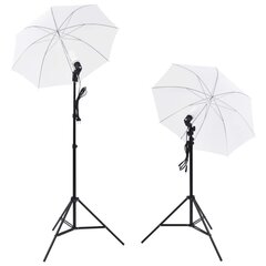 vidaXL fotostuudiokomplekt, lambid vihmavarjud, taustapilt, reflektor hind ja info | Fotovalgustuse seadmed | kaup24.ee