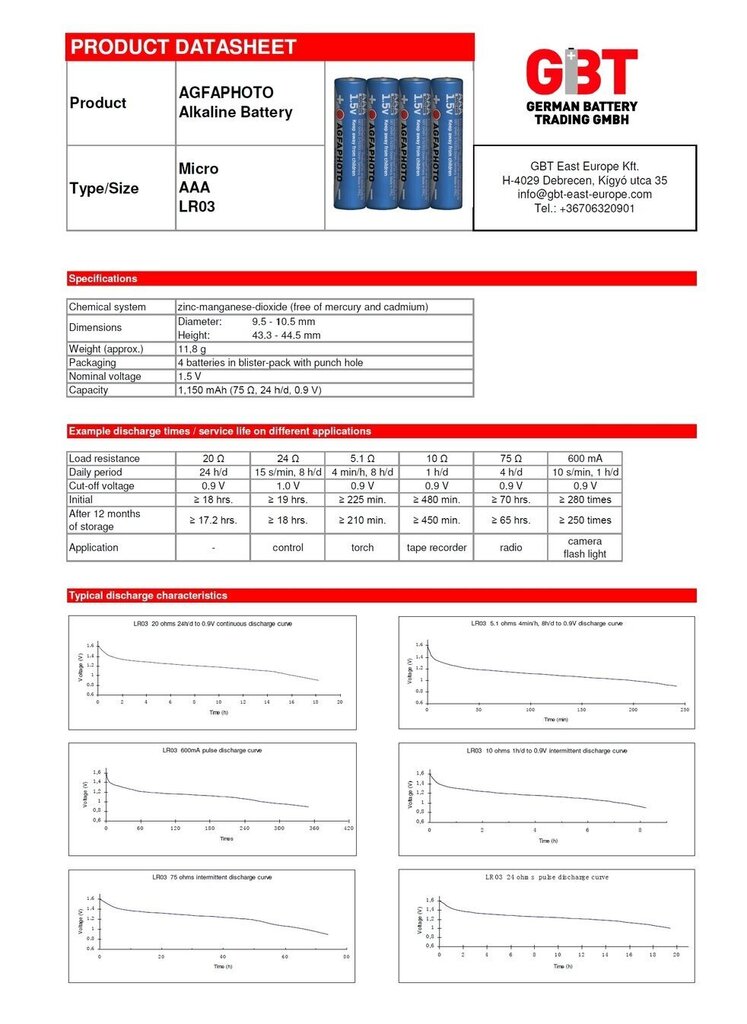 Patarei AgfaPhoto Alkaline Power AAA LR3 (4 tk) цена и информация | Patareid | kaup24.ee