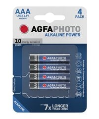 Барарейки AgfaPhoto Alkaline Power AAA LR3 (4 шт.) цена и информация | Батерейки | kaup24.ee