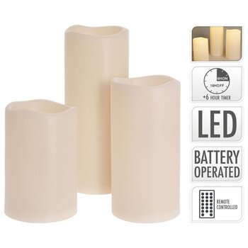 Ambiance 3-osaline LED-küünlakomplekt puldiga hind ja info | Küünlad, küünlajalad | kaup24.ee