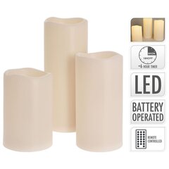 Ambiance 3-osaline LED-küünlakomplekt puldiga цена и информация | Подсвечники, свечи | kaup24.ee