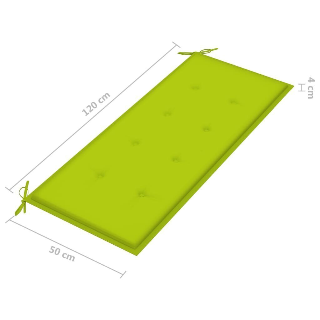 vidaXL virnastatav aiapink padjaga, 128,5 cm, toekas tiikpuu hind ja info | Aiapingid | kaup24.ee
