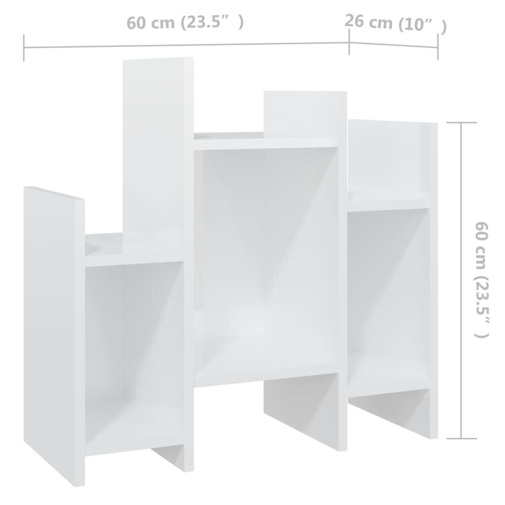vidaXL kummut, kõrgläikega valge, 60 x 26 x 60 cm, puitlaastplaat hind ja info | Elutoa väikesed kapid | kaup24.ee