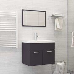 vidaXL vannitoamööbli komplekt, hall, puitlaastplaat hind ja info | Vannitoa komplektid | kaup24.ee