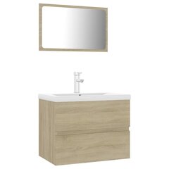 vidaXL vannitoamööblikomplekt, Sonoma tamm, puitlaastplaat hind ja info | Vannitoa komplektid | kaup24.ee