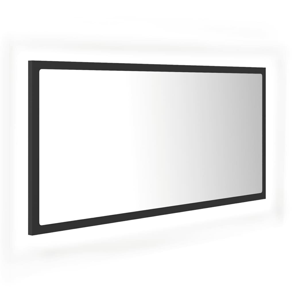 vidaXL LED vannitoa peeglikapp, hall, 90x8,5x37 cm, akrüül цена и информация | Vannitoa peeglid | kaup24.ee