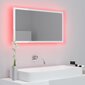 vidaXL LED vannitoa peeglikapp, kõrgläikega valge, 80x8,5x37cm, akrüül hind ja info | Vannitoa peeglid | kaup24.ee