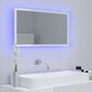 vidaXL LED vannitoa peeglikapp, kõrgläikega valge, 80x8,5x37cm, akrüül цена и информация | Vannitoa peeglid | kaup24.ee