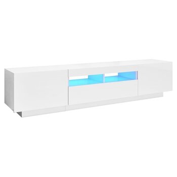 vidaXL telerialus LED-tuledega, kõrgläikega valge, 180 x 35 x 40 cm hind ja info | TV alused | kaup24.ee