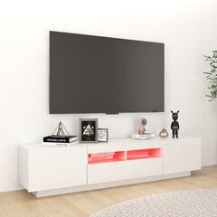 vidaXL telerialus LED-tuledega, kõrgläikega valge, 180 x 35 x 40 cm kaina ir informacija | TV alused | kaup24.ee