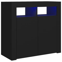 vidaXL puhvetkapp LED-tulega, must, 80 x 35 x 75 cm hind ja info | Elutoa väikesed kapid | kaup24.ee