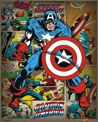 Комиксы Marvel - Капитан Америка Ретро - постер 40x50 cm цена и информация | Настенные деревянные декорации | kaup24.ee
