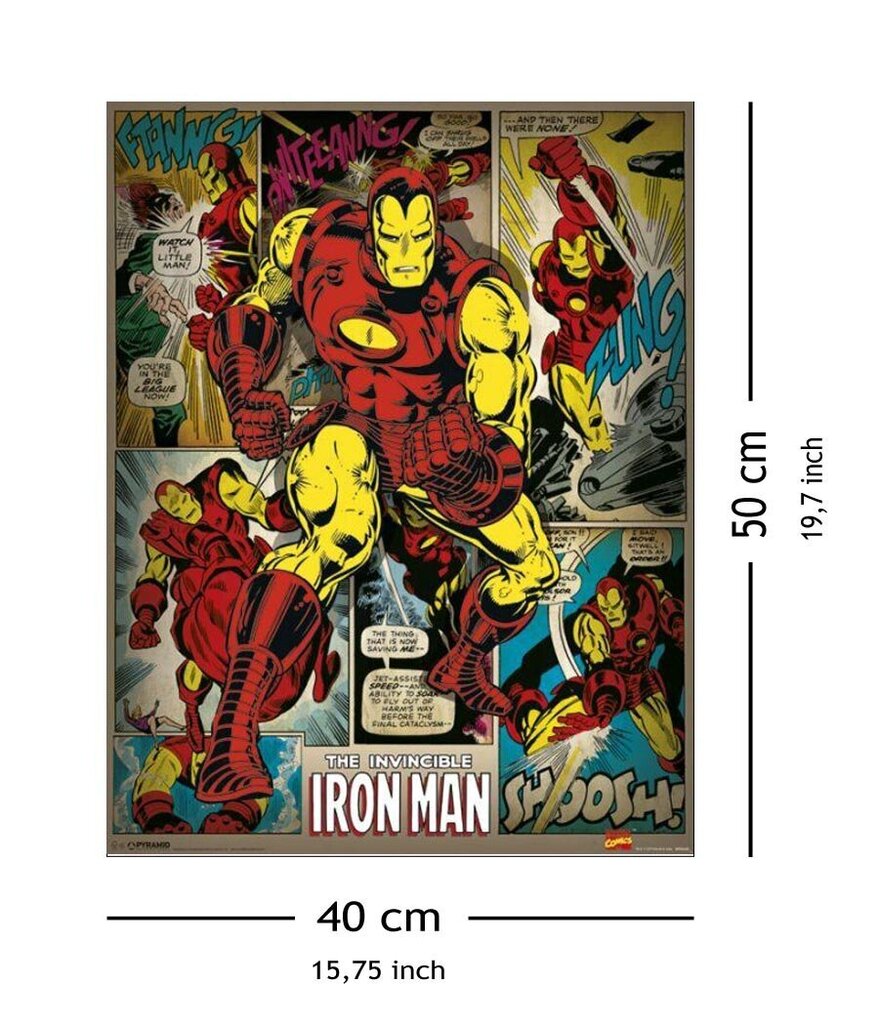Marvel Comics - Iron Man Retro - plakat 40x50 cm hind ja info | Seinapildid | kaup24.ee