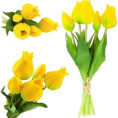 Тюльпаны искусственные, 5 шт., желтые цена и информация | Детали интерьера | kaup24.ee