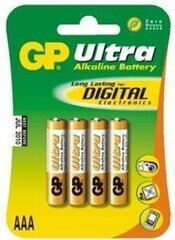 Батарейки GP Ultra Alkaline, AAA (LR03), 4 шт. цена и информация | Батарейки | kaup24.ee