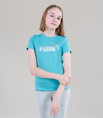 Футболка Puma Ess+ Logo Tee Green 846953 61 846953 61/152 цена и информация | Рубашки для мальчиков | kaup24.ee