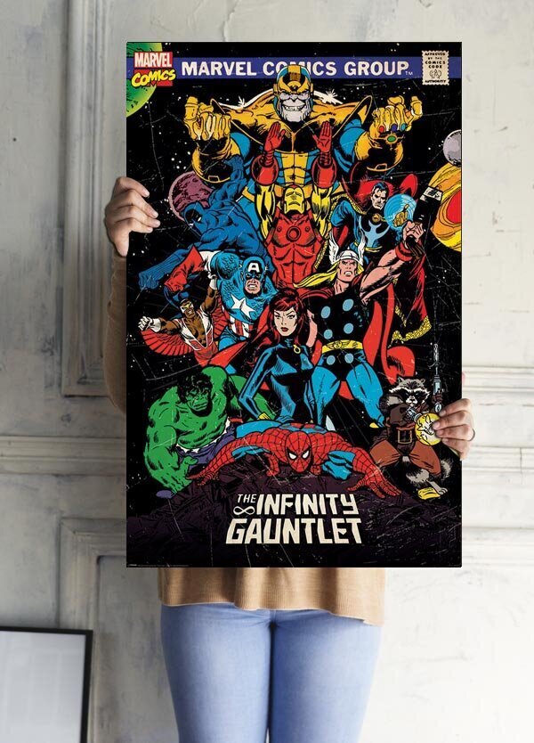 Marvel Retro The Infinity Gauntlet – plakat 61x91,5 cm цена и информация | Seinapildid | kaup24.ee