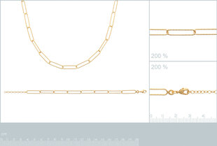 Браслет с золотым покрытием 750°, 19 см,  произведено во Франции цена и информация | Женские браслеты | kaup24.ee