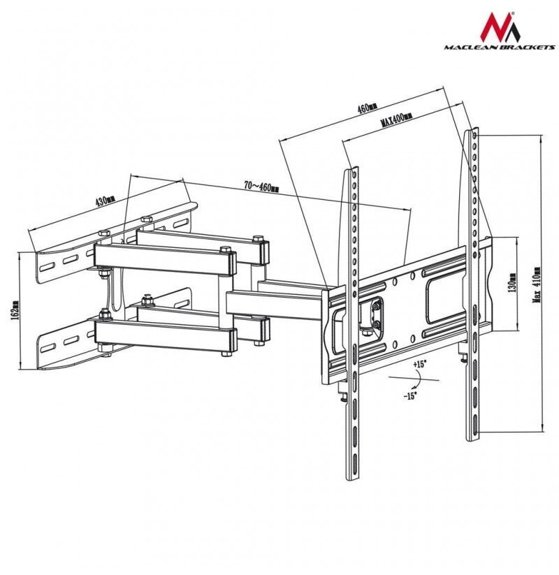 Telerikinnitus Maclean MC-760 hind ja info | Teleri seinakinnitused ja hoidjad | kaup24.ee