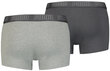 Lühikesed püksid meestele Puma Basic Trunk Grey Black 935015 08, 2 tk. hind ja info | Meeste aluspesu | kaup24.ee