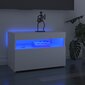 vidaXL telerialus LED-tuledega, 2 tk, kõrgläikega, valge, 60x35x40 cm цена и информация | TV alused | kaup24.ee