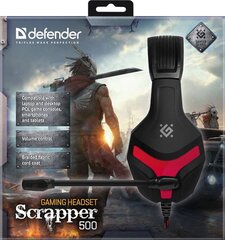 Headphones with microphone DEFENDER SCRAPPER 500 black & red цена и информация | Наушники | kaup24.ee