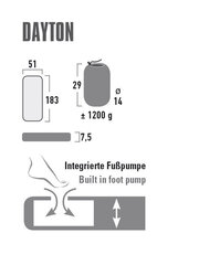 Матрас Dayton 183x51x7,5 см, темно-серый, ТМ High Peak цена и информация | Надувные матрасы и мебель | kaup24.ee