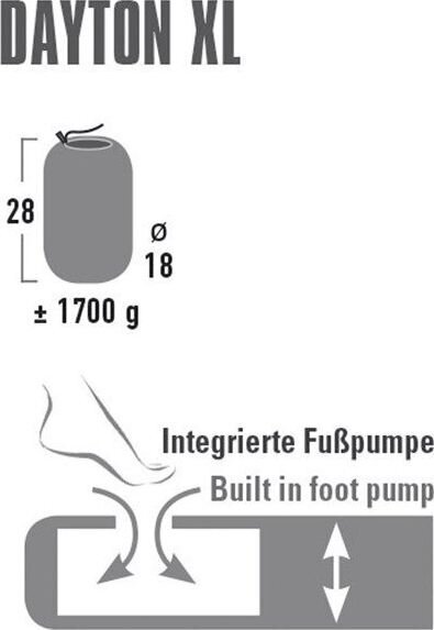 High Peak õhkmadrats Dayton XL 197x70x10cm, tumehall hind ja info | Täispuhutavad madratsid ja mööbel | kaup24.ee