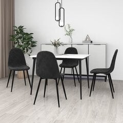vidaXL söögitoolid 4 tk, must, samet hind ja info | Söögilaua toolid, köögitoolid | kaup24.ee