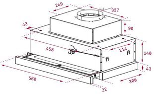 Traditsiooniline õhupuhasti Teka CNL6610S 60 cm 694 m3/h 63 dB 233W цена и информация | Вытяжки на кухню | kaup24.ee