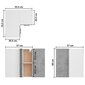 vidaXL seina nurgakapp, betoonhall, 57 x 57 x 60 cm puitlaastplaat hind ja info | Köögikapid | kaup24.ee