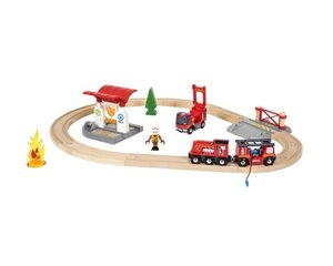 Игровой набор Железная дорога - Пожарная станция Brio Railway, 33815000 цена и информация | Игрушки для мальчиков | kaup24.ee