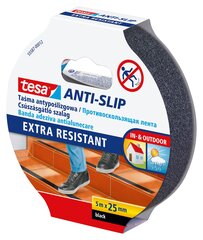 Libisemisvastane teip tesa® (must), 5m x 25mm цена и информация | Механические инструменты | kaup24.ee