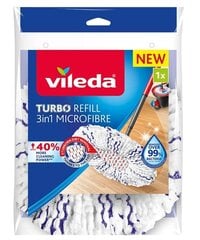 Сменный блок Spin Mop VILEDA TURBO 3in1 Микрофибра 1 шт. Белый цена и информация | Принадлежности для уборки | kaup24.ee