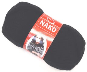 Нитки для вязания NAKO Nakolen, цвет черный 217 цена и информация | Принадлежности для вязания | kaup24.ee