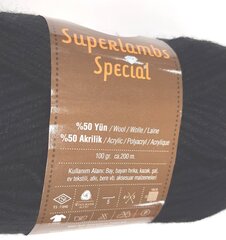 Kudumisniit Nako Superlambs Special, värvus must 217UO hind ja info | Kudumistarvikud | kaup24.ee