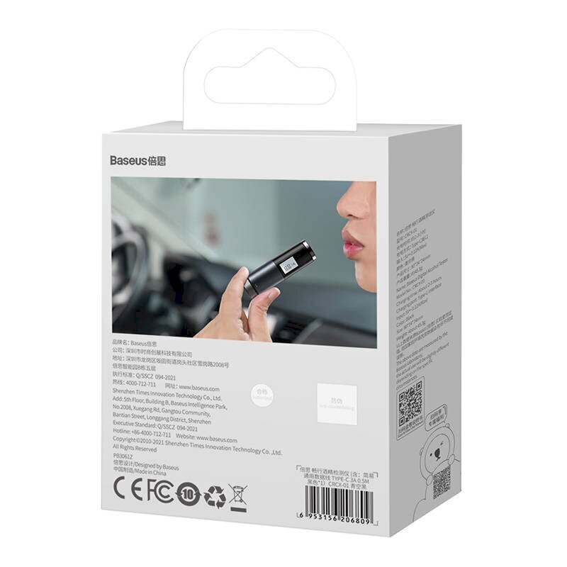 Baseus Breathless Electronic Breathalyzer with LCD (Black) hind ja info | Alkomeetrid | kaup24.ee