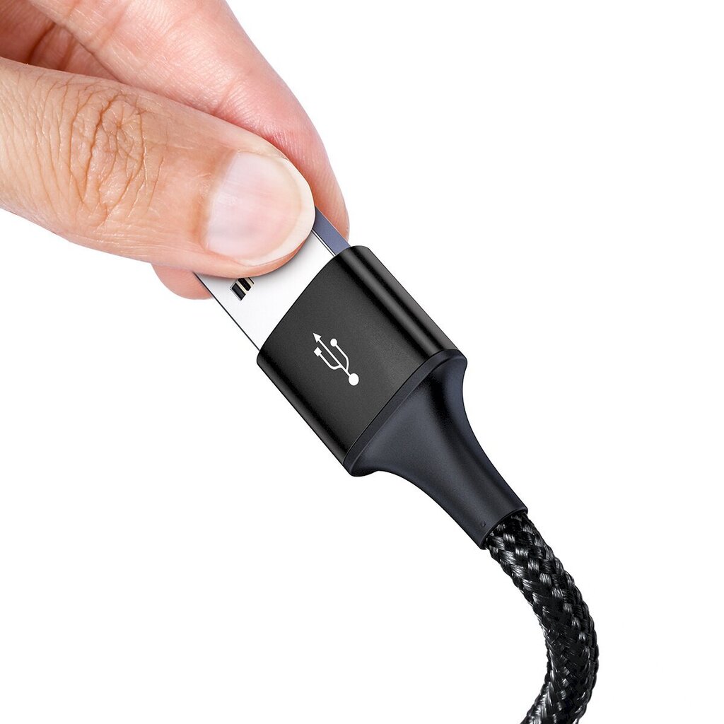 USB cable 3in1 Baseus Rapid Series, USB to micro USB / USB-C / Lightning, 3.5A, 1.2m (Black) цена и информация | Mobiiltelefonide kaablid | kaup24.ee