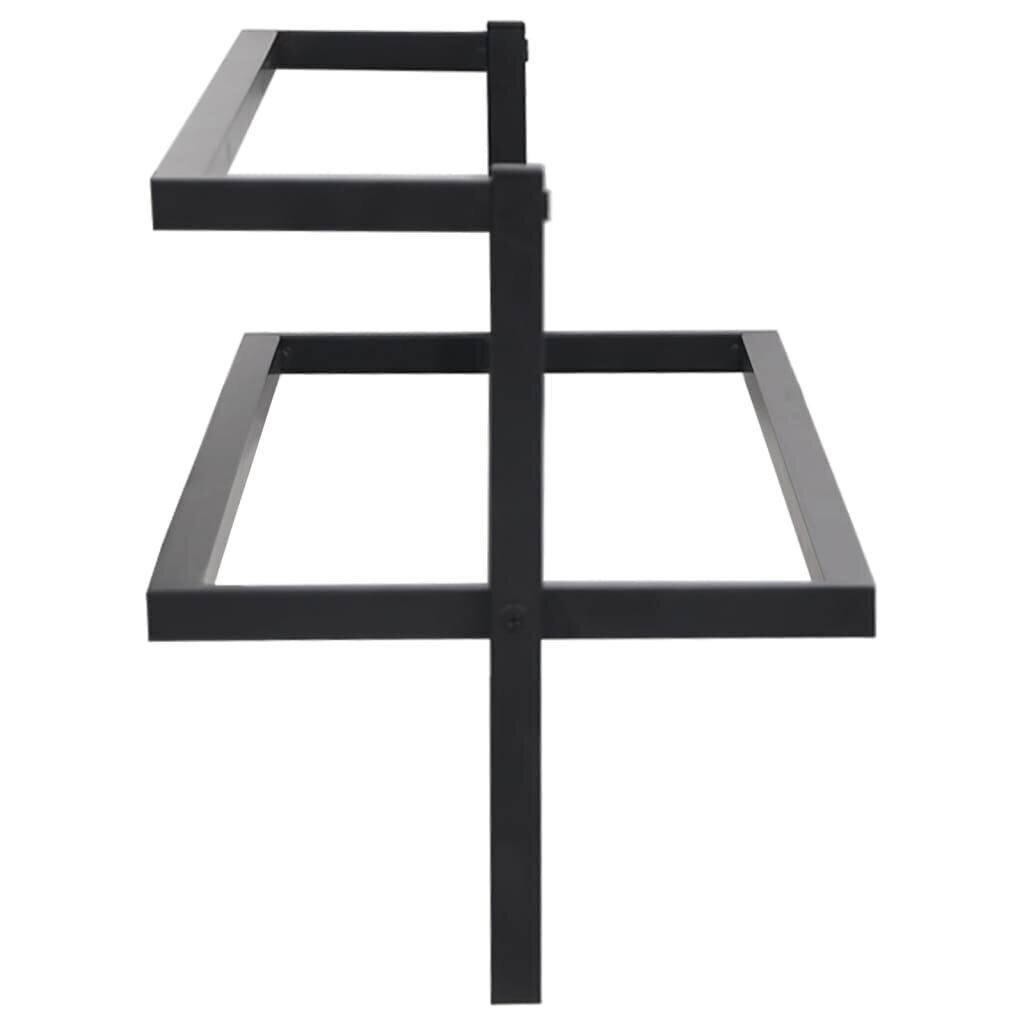 vidaXL rätikurest, must, 95 x 25 x 22 cm, teras hind ja info | Vannitoa sisustuselemendid ja aksessuaarid | kaup24.ee
