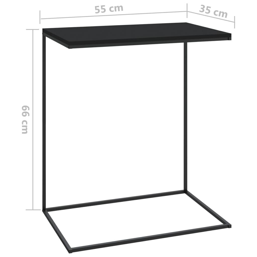 vidaXL lisalaud, must, 55 x 35 x 66 cm, puitlaastplaat hind ja info | Diivanilauad | kaup24.ee